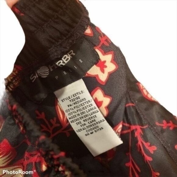 Sag Harbor Skirt Set Red Black Floral Midi Skirt - Picture 8 of 9